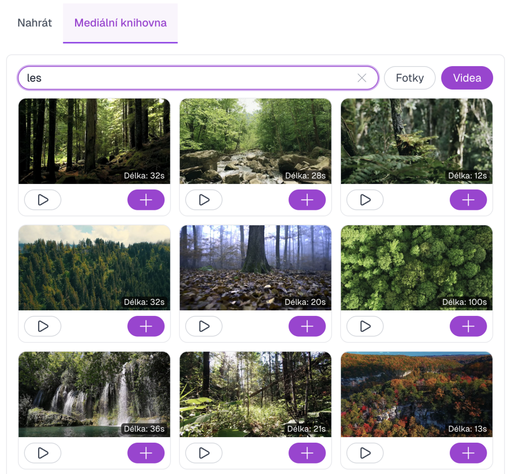 Přidání médií - screenshot 1