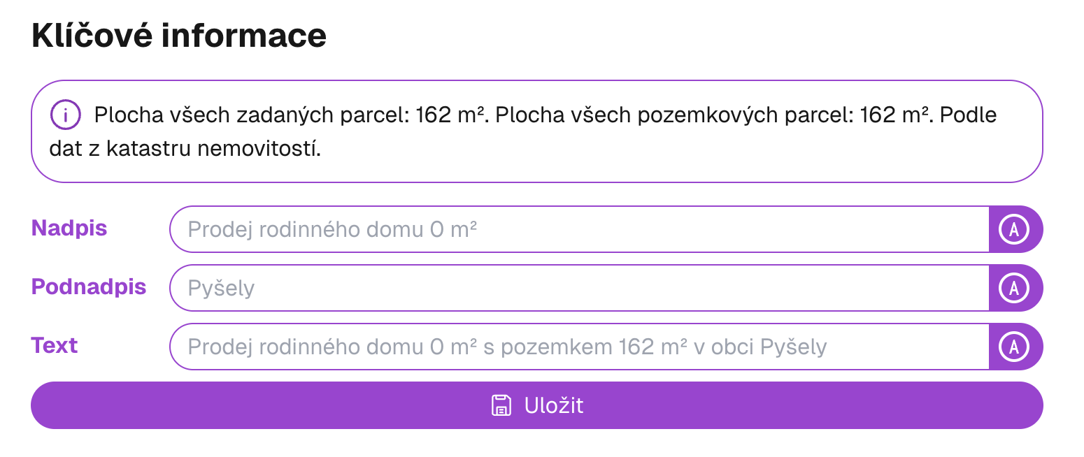 Klíčové informace - screenshot 1